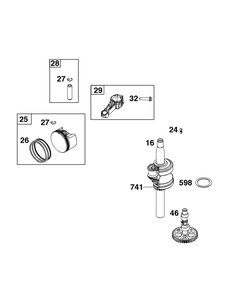Crankshaft Group Diagram and Parts List for 103M02-0120-H5 100000 - 19Z999 Briggs and Stratton Engine
